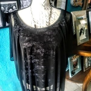 Lace and over top sheer one piece